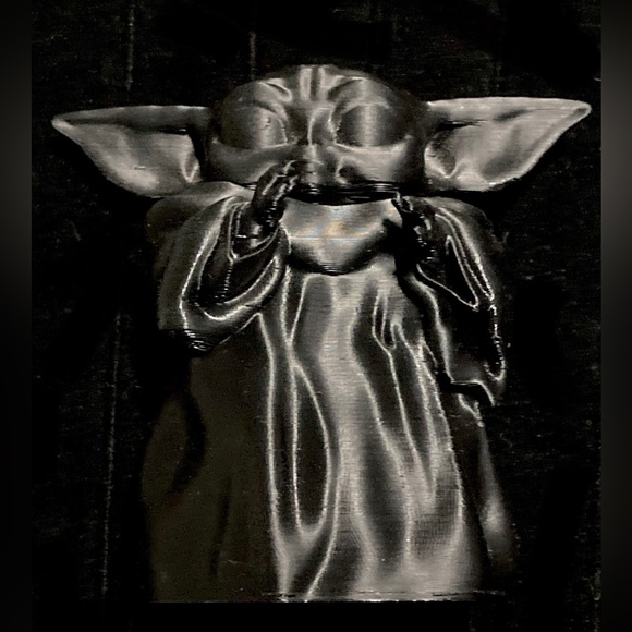 Black 3D Printed Grogu Baby Yoda Statue Unpainted The Mandalorian - Picture 1 of 16
